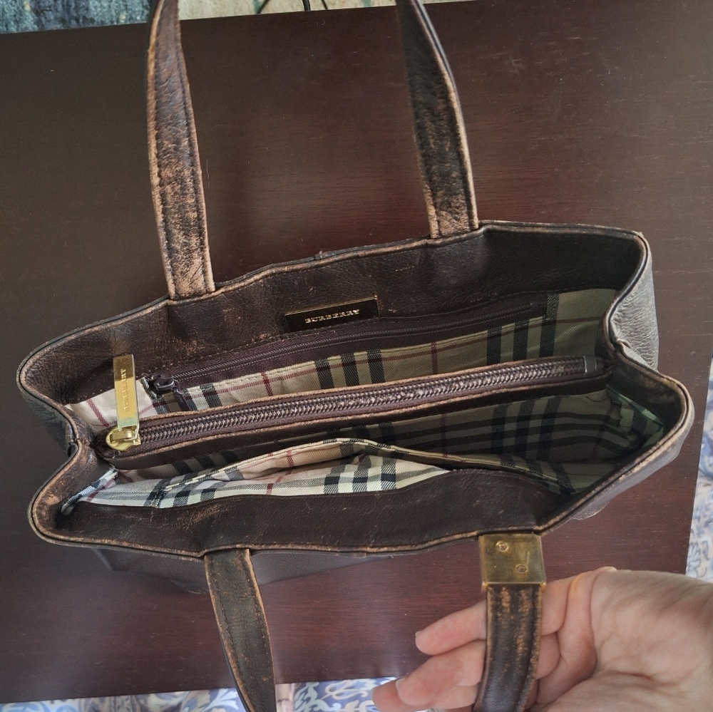 Burberry Brown Mini Bag with Gold-Tone Hardware - Picture 10 of 12